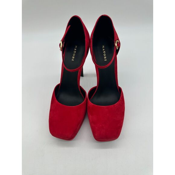 Natori Sae Ankle Strap Platform Pump Sz 7M Suede Pumps NWT MSRP 150 - Picture 1 of 8